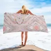 Towel Pink Marbling Abstract Painted Creative Spring Household Bath Microfiber Quick Dry Face Surf Print Beach