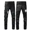 Jeans masculins pour hommes de qualité supérieure de qualité broderie de logo concepteur pantalon denim trous de mode hip hop pantalon de rue taille 28-40 winter01 12