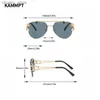 Sonnenbrille Kammpt Vintage Randless Sonnenbrille Männer Frauen Trendy Pilot Gradient Shades Sonnenbrillen Mode neue Doppelbrücke UV400 Eyewear Y240416