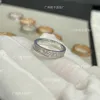 Card ring Kajia Narrow Edition Full Sky Star Ring CNC Full Diamond Three Rows Diamond Ring 18k Rose Gold Couple Ring