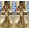 Sequined Cheap Gold Sier Mermaid Prom Dresses Jewel Neck Backless Pleats Sexy Formal Dress Party Evening Gowns Vestidos De Fiesta 330