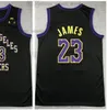 Mężczyzn Młodzież Młodzież Koszykówka LeBron 23 James Jerseys Bryant Anthony 3 Davis d'Angelo 1 Russell Austin 15 Reaves Team City Black Purple Yellow Custom Numer Numer