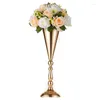 Vases 2 pièces sur table de table en vase de mariage de mariage décor depied mars metal stand ornements artificiels pour la pièce anniversaire