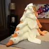 50190cm Big Big White Goose Plance Toys Kawaii Énorme coussin de sommeil de canard coussin doux Animal en peluche Cadeau d'anniversaire pour les enfants 240411