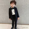 Pakken jongenspakken voor bruiloften Kids Blazer Suit voor jongenskostuum Enfant Garcon Mariage Jogging Garcon Blazer Boys Britse stijl Tuxedo