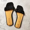 Slippers Summer Flat с Twist Fashion Comfort Outsing Beach Shoes Ladies Slides Women Sandals Plus Size 37-42 H240416 3W1X