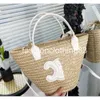 Designer Bag Summer Womens Fashion Woven Vegetable Basket Arc De Beach Straw Bucket Luxury Handbag Shoulder Bags