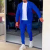 Pantaloni da carico giacca da uomo set con bocconcinetto tascabile blu a molla blu di alta qualità Fashi