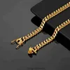 Ny 18K Gold Cuban Chain Faucet Halsband Rostfritt stål Titan Steel -kryptering
