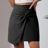 Rokken vrouwen mini rok hoge taille A-lijn A-lijn asymmetrische split zoom twist ontwerp korte vaste kleur slanke fit streetwear