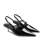 Sandały Patentowe skórzane skórki palce sandały damskie buty srebrne buty ślubne czarne środkowe pięta wszechstronna J240416