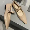 Scarpe casual da donna in cinghia in metallo vera in pelle slip-on mary jane piatti per il piacere morbido comodo calzature giornaliere per donne