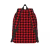 Рюкзак Винтажный Houndstooth Black and Red Outdoor рюкзаки Girl Custom Мягкие школьные сумки для средней школы современный rucksack