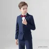 Костюма Flower Boys Suit для свадьбы детская вечеринка Prom Part Party Formal Blazer Day Day Day Pine Performance Costume School Униформа 2-16T