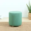 Cubierta de silla Cilíndrica de fisuras de la cubierta impermeable Slip -Slip Polyester Jacquard Round Ottoman Footrest Sala de estar de la sala de estar