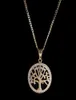 14K Gold Plated Iced Out Tree Of Life Pendant Necklace Micro Pave Cubic Zirconia Diamonds Rapper Singer accessories2262293