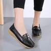 Zapatos casuales de cuero genuino Slip on Women Flats Mocasins Mocasines para mujeres Primavera Autumn Mother Shoe Big Size G76