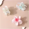 Pins per capelli 8 cm di grandi dimensioni Clip di fiori di perle artigli gradiente colorato moda estate artigli per le donne accessori per copie a cavallo otzgu