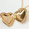 Pendant Necklaces Hollow Heart Shape Necklace Openable Locket Women Jewelry Gift