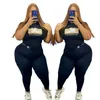 Designer feminino Duas peças Conjunto de roupas esportivas femininas de luxo tricotado Casual Sportswear de duas peças Sportswear