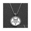 Hanger kettingen sier vergulde vintage omgekeerde pentacle satanische geit ketting baphomet unieke heidense amet sieraden 231110 drop levering dhz3m