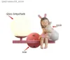 Lampen Shades Girls Room Dekoration Wandlampe für Kinder Mädchen Jungen Kinder Nachttisch Wandlampe Süße rosa kreative Cartoon Augenschutz Wandlampe Q240416