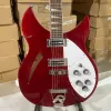 Pinnar Rickeck 330 Electric Guitar Metal Red Color Semi Hollow Body Rosewood Fingerboard High Quality Guitarra Gratis frakt