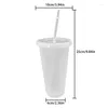 Tumblers 700ml Straw Cup Tumbler With Lid Reusable Plastic Transparent Water Cold Beverage Kitchen Accessories