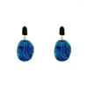 Boucles d'oreilles arrière S925 Silver Blue 2024 Européen et américain exagéré Gradual Elegant Femme