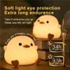 Lampen Schatten LED Night Light für Kinder Enten Cartoon Tier Silicone Touch Sensor zeitgesteuert USB -Ladezimmergeschenk Q240417