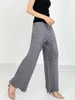 Pantalon féminin Miyake Original Hand plissé la jambe large 2024 Spring and Summer Zigzag en trois dimensions mince tissu