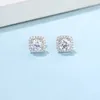 Stud Earrings 5 Mm 0.5 Ct Moissanite 925 Sterling Silver Pass Diamond Test Certificate Brilliant Cut Color D