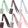 Love Heart Series Colorful Onyards ID Badge Holder Keychain Key Hold Rope Keyrings Accory for Family Friends Gifts Y5JP#