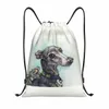 Greyhound Dog Shadow Torb Woman Kobiety Mężczyźni Składana siłownia sport Sackpack SightHound Whippet Shop Suppacki C54L#