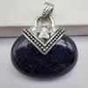 Colares de pingentes de joias de pedras de pedra azul de arenito S616