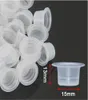 1000Pcs 15mm Large Size Clear White Tattoo Ink Cups For Permanent Makeup Caps Supply9872507