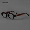 Strama da sole cornici classiche acetato ispessato tondo tondo tondo uomo designer designer marchio ottico lettura da donna occhiali fatti a mano fatti a mano