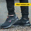 Safety Shoes Men With Steel Toe Cap Anti-smash Men Work Shoes Sneakers Light Puncture-Proof Indestructible Shoes Drop 240409