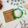 Bracciale di garofano di pietra verde Strand Bracciale a quattro foglie Fasclini del cuore femminile fortunato per le donne simpatiche dono di brcaele