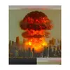 Dekorativa föremål Figurer Kärnkraftsexplosion Bomb Mushroom Cloud Lamp Flamelös för Courtyard vardagsrumsdekor 3d Night Light Recha Otpku