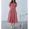 Vestidos casuais mulheres adequadas para o verão da virilha solta mangas curtas A-line Big Hem Long Vestido de Mujer Femme Robe