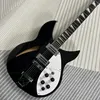 Ricken 330 Electric Guitar, svart färg, lönnkropp, rosenträ, 6 strängar Guitarra, gratis fartyg