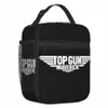 Top Gun Logo White Maverick Boîtes à lunch Resictives Femmes Film multifuncti Film Thermal Cooler Food Isolate Landing Bag Office Office E3SW # #