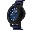 Authentic panerei submersível relógio de assista masculina perna mar de mergulho quartantaquattro blu abisso carbotech masculino