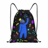 Blue Disco Regenbogen Freund Spiel Spiele Gaming Draw String Rucksack Frauen Männer Sport Fitnessstudio Sackpack Faltbare Trainingstasche Sack i4i7#