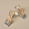 Chaussures habillées coins solides Sandales Casaul pour femmes 2024 Summer une boucle en ligne dames dames pincement orteil caoutchouc PU Femmes