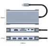 11 in 1 splitter di tipo C hub USB su USB3.0 HDTV RJ45 Adattatore da 3,5 mm Adattatore VGA Card Reader Porte Multiple Porte Dock Station per MacBook Notebook Laptop