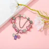 Charm Bracelets Brace Code Pink Pansy Blume Freundin Mädchen Kronperlen Armband String Direkt Mail Schmuck Geschenk