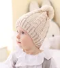 Bebês crianças chapéu de inverno pompon beanies chapas chapas de malha para meninas meninos colorido sólido meninas meninas quentes chapéus de cabelo decoração 9324548