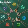 Colliers pendants Genshin Impact Gadget Collier Accessoires Pyro Hydro Anemo Eye of God Symbol Game Give For Friends Fan 2024